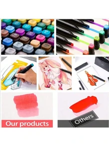 12/24/36/48/60/80/120/168pcs Art Student Marker Pen Set, Painting Sketch Watercolor Pens Suitable For Art Students To Color, Sketch And Draw, Double Ended Oily Markers, Suitable For Art Students, Paintbrush, Suitable For Elementary Students, School Supplies, Available In 12/24/30/36/48/60/80/120/168 Colors