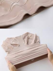 2pcs/Set Women High Waist Lace Tummy Shaping Control Panties, Postpartum Slimming Seamless Briefs, Solid Color - Multicolor - View 9