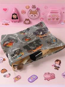 1pc Customized Name Pattern Corduroy Toiletry Bag, Excellent Choice For Carrying Toiletries When Going Out, Can Be Customized According To Your Unique Design, Suitable For Children And Teenagers, Can Print Your Own Name Or Your Sibling/Classmate's Name As A Gift