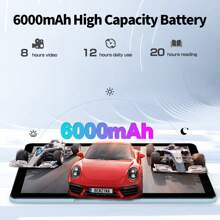 Android 14 Tablet,8-Core 2.0Ghz,4GB(4gb+4gb Expand)RAM,64GB Rom,A523 Tablet,10.1 Inch 1280*800 Ips Screen,6000mah,5G WIFI,WIFI 6,BT 5.2,2MP+8MP Camera With Free Leather Case, Keyboard ,Mouse, Stylus(No Adapter) - Blue - View 4