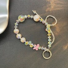 珠子蝴蝶结项链带电镀手机壳挂绳钥匙扣耳机套腕带适合所有手机