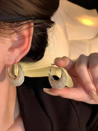 1 对仿水晶网状耳环，女性化高端，水滴镂空设计，百搭闪亮耳环，适合婚礼派对、日常佩戴、节日礼物