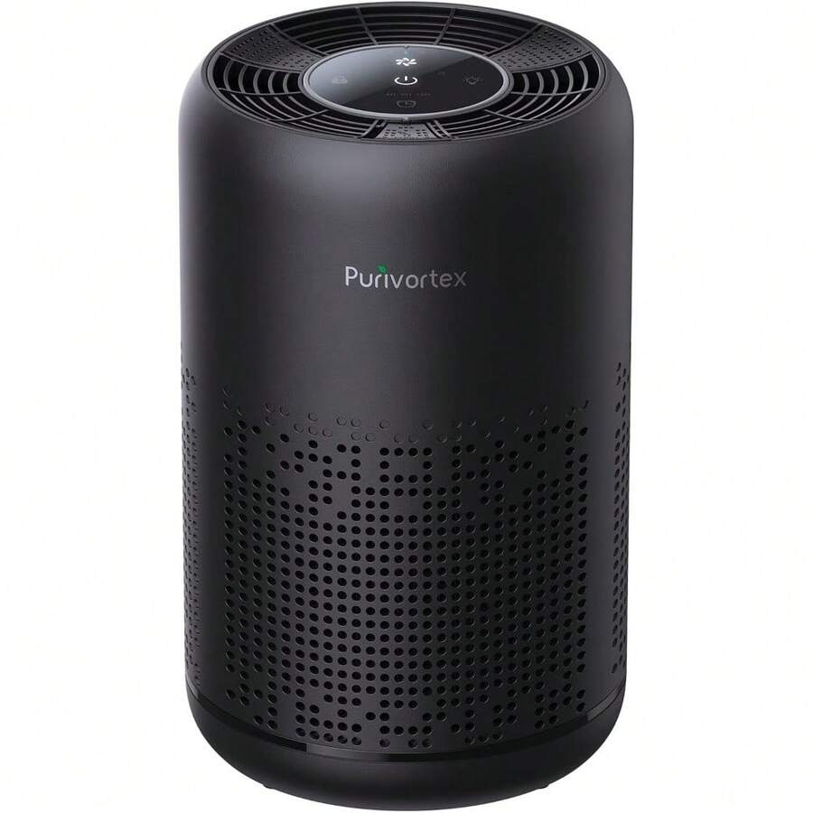 Purificador de aire HEPA para recámara, elimina humo, A11ergies, caspa, cabello y olores, portátil con esponja de fragancia, modo de sueño y control de velocidad, AC300 (negro) - 1 - Ver 1