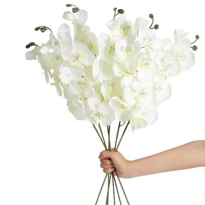 1/3/5/8/120支浪漫仿真蝴蝶兰丝绸花束，适用于婚礼装饰、房间家居装饰、酒店派对装饰、礼品、手持花艺摆设、春季家居装饰、婚礼/家居/卧室/客厅/餐桌装饰/新娘捧花/户外花园