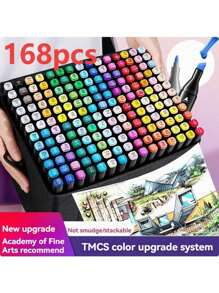12/24/36/48/60/80/120/168pcs Art Student Marker Pen Set, Painting Sketch Watercolor Pens Suitable For Art Students To Color, Sketch And Draw, Double Ended Oily Markers, Suitable For Art Students, Paintbrush, Suitable For Elementary Students, School Supplies, Available In 12/24/30/36/48/60/80/120/168 Colors