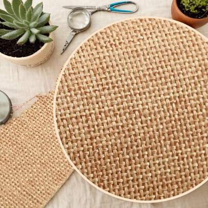 1pc 100% Pure Linen Self-Adhesive Fabric Roll - DIY Handicraft Fabrics Are Suitable For Home Decoration, Wall Stickers, Tablecloths, Handmade - Natural Materials