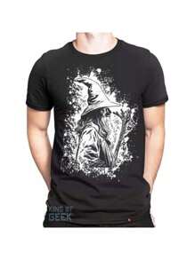 Gandalff The Lord Of The A N E I S Hobbit Streetwear Basic Street Casual Nerd Geek T-Shirt Unisex Male Female 100% Cotton Top Premium Streetwear New Release Various Colors!! Plus Size - màu đen - Xem 2