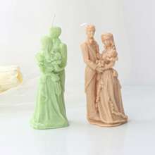 Wedding Bride Groom Aromatic Candle Silicone Mold Couple Statue Resin Mold Lover Valentine's Day Wedding Decoration Mold Handmade Gift - White - View 9