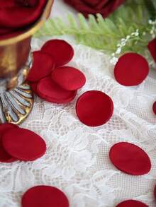 200pcs Rose Petals, Faux Silk Flower Petals For Wedding Flower Girl Basket White Aisle Scatter Dinner Table Centerpieces Party Confetti Bridal Shower Romantic Night Decoration - Multicolor - View 3