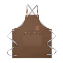 1 pezzo Grembiule in tela impermeabile all'ingrosso, adatto per caffetterie, cucine, uso domestico, vestiti da lavoro altamente attraenti, grembiule in denim per casa, ristoranti, falegnami
