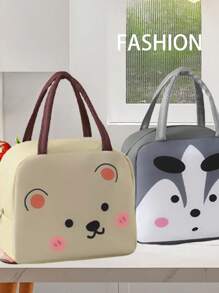 1pc Printed Lunch Bag, Aluminum Foil Insulated Portable Portable Lunch Bag, Waterproof Portable Design, Suitable For School And Office Use - Keep Food Fresh And Delicious, Bento Bags, Tote Bags, Kitchen Picnic Food Storage Bags, Back To School, Outdoor Carrying Bag