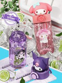 Sanrio 1pc Sanrio Kuromi Water Bottle Water Cup, 500ml Straw Cup,For Outdoor, Camping,Easy To Carry,Holiday Gifts, Birthday Gifts, Party Gifts,Cute Student High Bounce Straw Cup,High Aesthetic Water Cup
