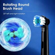 Automatic Electric Toothbrush, 5 Modes Rechargeable Toothbrush For Adults, Includes 4 Soft Replacement Brush Heads, Suitable For Men, Women And Students, 30s Smart Timer, High-Frequency Rotation Cleaning, Low Noise Comfortable Use, Ideal Gift - Black - View 8