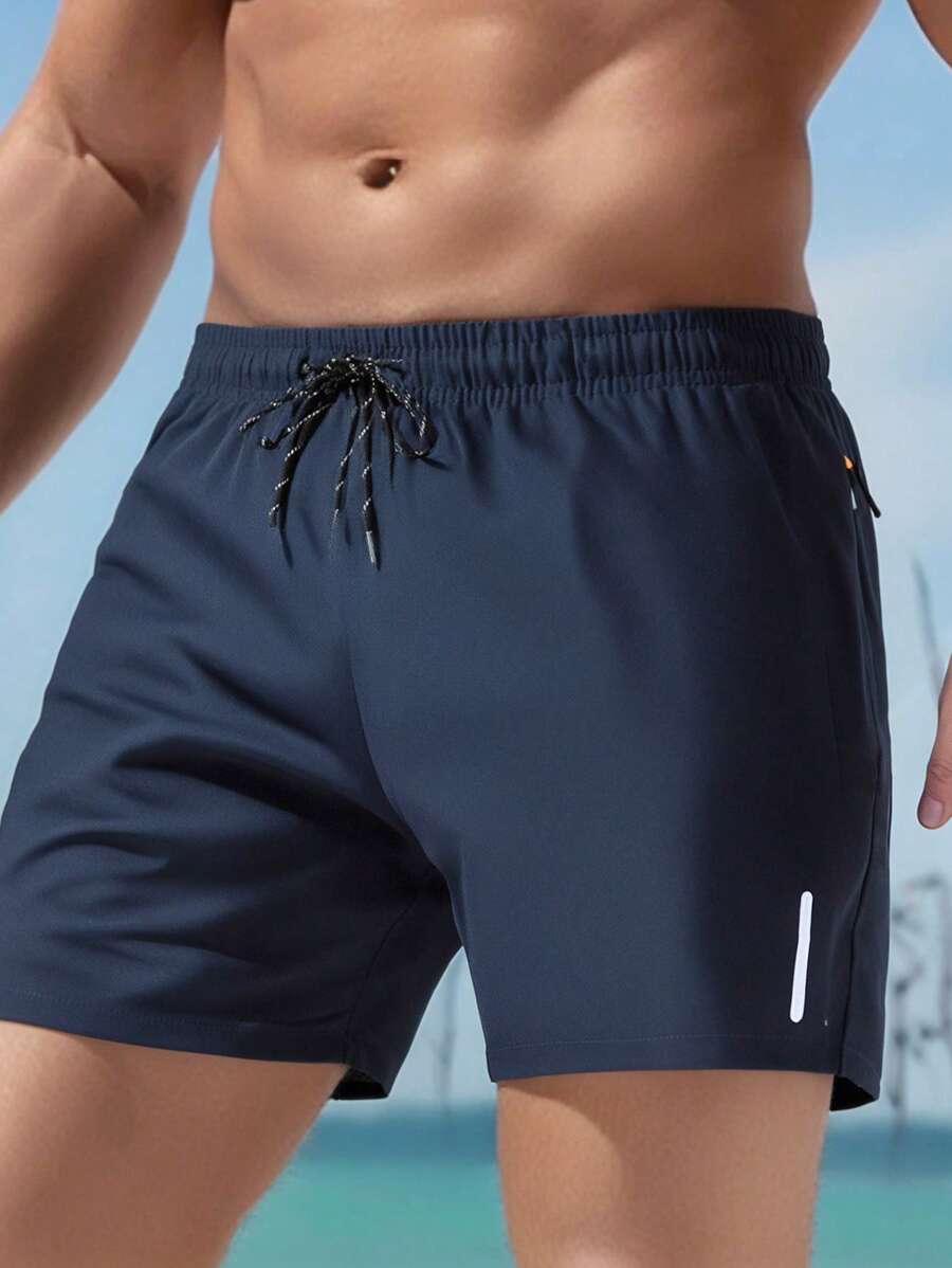 Men's Beach Holiday Casual Shorts, Outdoor Sports Knee-Length Pants, Summer Casual Shorts - Blue - View 1