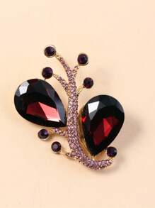 1pc Creative Fashion Jewelry Crystal Hollow Corn Brooch, Elegant Accessory