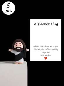 Creative Cute Silicone Mini Jesus Figurine Decor, Can Be Used As , Pocket Hugs, Positive Energy Holiday Gift Mother's Day Graduation