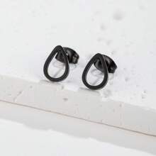 1Pair Stainless Steel Golden Plated Tear Drop Earrings For Women L Waterdrop Hoop Earrings Jewelry - 423 - View 11