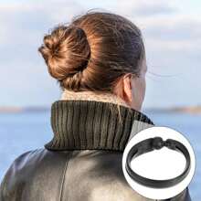 1 对面包扭甜甜圈发型设计工具，黑色蘑菇头卷发器，适合蓬松和球形发型 - 彩色 - 查看 7