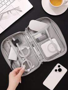 1 件多功能电子产品整理器、防水电缆整理器、便携袋，适用于旅行必需品、电缆、充电线、外置硬盘、便携式移动电源收纳盒电缆包数码包充电器包适用于商务、旅行、学校、学院、办公室学校用品学校配件返校大学生整理器电子包便携式充电器耳机包数码相机相机包相机包 - 彩色 - 查看 3