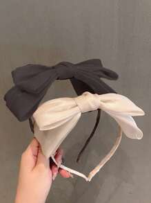 2件套双层超大3D蝴蝶结发箍，女士优雅纯色简约百搭头饰，适合散步、聚会、派对等场合，可作发带、发箍、发饰、头饰、礼物头饰 - 彩色 - 查看 15