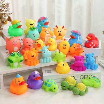 Simulated Small Animals, Pinched And Called Little Yellow Duck, Little Turtle, Children's Toys, Interactive Toys For Babies To Bathe And Play In Water