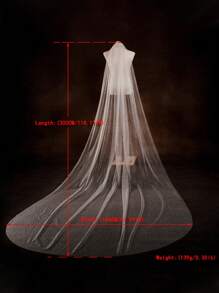 1pc Luxury Bridal Veil With Glittering Golden Stars, Gorgeous Wedding Long Tail Headpiece Fall Clothes For Women