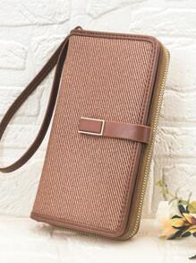Women Long Wallet Fashion Mini Handbag Phone Purse Exquisite Patchwork Contrast Animal Print Texture PU Leather Multi-Function Zipper Phone Wallet Large Capacity Card Holder Pouch Wallet Purse Wallet