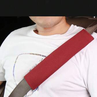 2pcs Simple Fashion Seatbelt Cover Shoulder Pad, Anti-Rub Anti-Chafe Car Seat Belt Protector Decorative Plush Accessories, Suitable For All Seasons