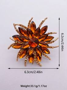Elegant, Fashionable, High-End, Diamond-Encrusted Large Crystal Flower Brooch Everyday Versatile Clothing Accessories - Sunflower Brooch - View 2
