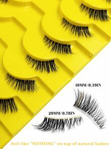 10 Pairs Half Lashes With Clear Band Cat Eye Tail Elongated Eyelashes Natural Look Wispy Faux Mink Lashes Fluffy Soft False Eyelashes Natural Makeup,Suitable For Everyday Wear, Party Wear, Valentine's Day Makeup