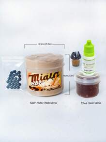 Slime grueso de 6 oz + 1 oz, serie de simulación de comida táctil - Boba, slime con burbujas ASMR, juguete antiestres suave