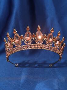 1pc Elegant Queen Crown Rhinestone Romantic Bridal Headpiece Wedding Accessory Valentine's Day Accessories