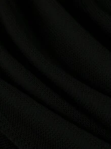 性感透视针织吊带 V 领开衩海滩长裙女式 2025 别致纽扣镂空露背派对连衣裙泳装罩衫 - 黑色 - 查看 6