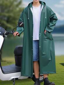 1 件户外徒步雨衣，全身雨披，适用于摩托车、自行车和成人，防水加长设计 - 彩色 - 查看 12