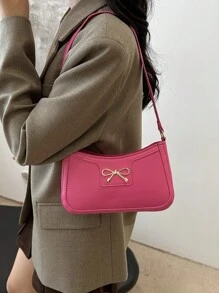 1pc Elegant Women Fashion Crescent Hobo Shoulder Bag - Casual Fashion Faux Leather Underarm Bag With Polyester Lining, Elegant Solid Zipper Handbag, Suitable For All Occasions, Dating, Travel, Travel, Etc., Gift For Girlfriend, Valentine's Day Gift, Expression Of Love - Multicolor - View 7