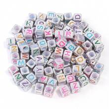 100pcs/Pack Acrylic Square & Flatround Letter Loose Beads, Fashion Cute Colorful Plated, Neon Colors, Multi-Choice For DIY Bracelets, Necklaces, Jewelry, Phone Charms, Keychains Making, Wholesale Beads