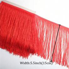 2/10Yards/Pack 15cm Fringe Trim Lace Polyerter Fibre Tassel 4inch Wide Long For Clothes Accessories Latin Wedding Dress DIY Lamp Shade Decoration - Multicolor - View 4