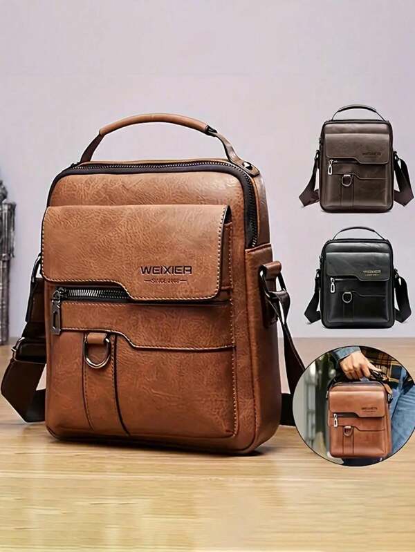 Heren Schoudertas Vintage Leren Hand Zakelijke Heren Casual Leren Tas Satchel Tas Voor Mannen Cadeau Voor Vader / Jubileum
