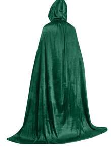 Capa de terciopelo negro con capucha de bruja, túnica larga de reina para fiestas y cosplay, adecuada para Halloween, varios festividades, bruja, diablo, vampiro, disfraz medieval del Renacimiento, accesorios para baile de graduación