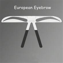 4 tipos de regla de equilibrio de cejas de metal con posicionamiento de tres puntos, herramienta de maquillaje de cejas, plantilla reutilizable - Plateado - Ver 13