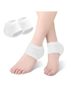 2 件装脚跟保护套适用于冬季干燥足部皮肤保湿套，去角质柔软脚跟套，适用于皮肤干燥开裂的男女