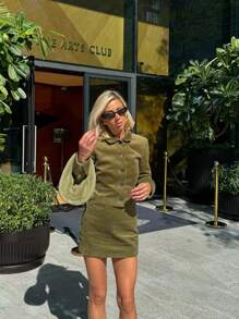 Women's Casual Corduroy Single-Breasted Short Jacket, Fashionable For Commuting And Dating, Spring/Summer