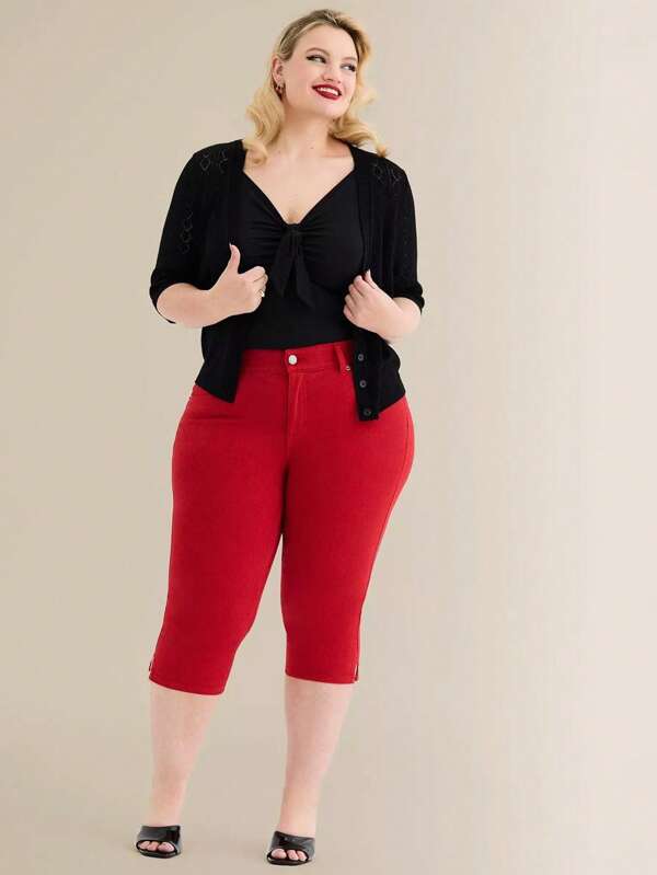 Plus Size Retro Stijl Knoop Mesh Cardigan voor Dames