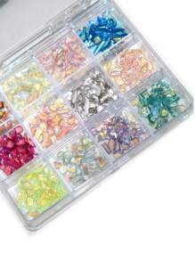 2026 New Packaging One Box BEST SELLER Icy Sparkle Nail Art Kit - 12 Mix Shape Resin Rhinestones For Winter Glam Nails (Fast Shipping!)​ - Multicolor - View 4
