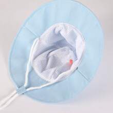 婴儿遮阳帽，幼儿男女童渔夫帽，夏季防晒沙滩帽 - 純色大沿太陽帽 - 查看 7