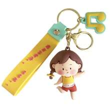 1pc Sports Girl Keychain, Fashionable & Delicate Bag Pendant Charm, Personalized Cartoon 3D Car Key Chain - Multicolor - View 8