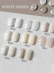 XEIJAYI 8Colors 15Ml Nude Moonlight White Nail Enamel 2025 New Yogurt Cream Soybean Milk Cream White Nail Enamel Nail Polish Gel For Nail Shop - 彩色 - 查看 3