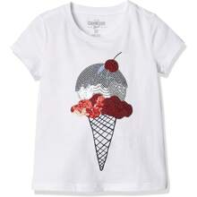OSHKOSH B'GOSH Girls' Sequin Short-Sleeve T-Shirt - trắng - Xem 1
