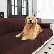 1pc Anti-Slip Ultrasonic Seat Cushion Protector, Furniture Covers, Sofa Cover Set, Fits All Sofa Types And Machine Washable - Dark Grey - View 6