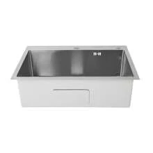 WUPYI 304 Stainless Steel Waterfall Kitchen Sink Large Single Slot - Silver - View 3